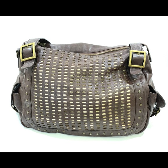 Babee D brown leather purse stud detail - Picture 2 of 8